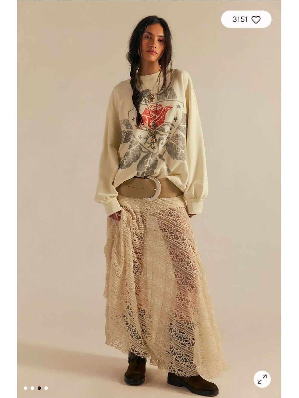$98|Sz.S |We The Free Palm Spring Turtleneck Graphic Pullover